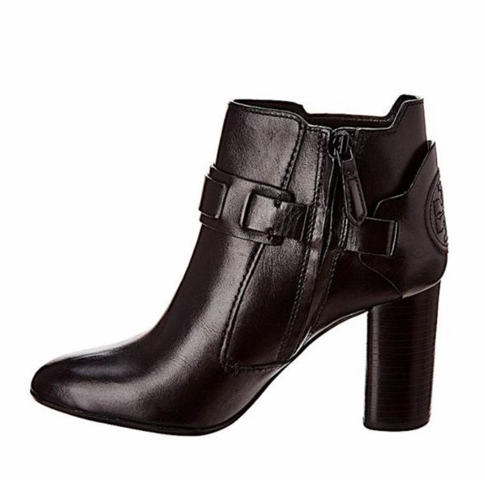 NEW TORY BURCH COLTON GALLEON BLACK LEATHERS BOOTS SIZE 7 - Picture 2 of 7